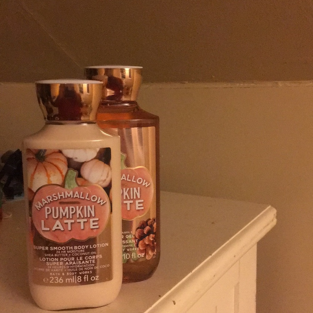 Body wash + lotion: brand is “Bath and Body Works”